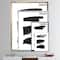 Designart - Black and White Geometric Company II - Mid-Century Modern Canvas in Gold Frame